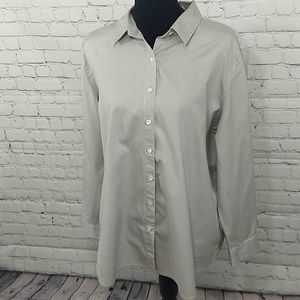 J. Jill Light Gray Button-down Shirt